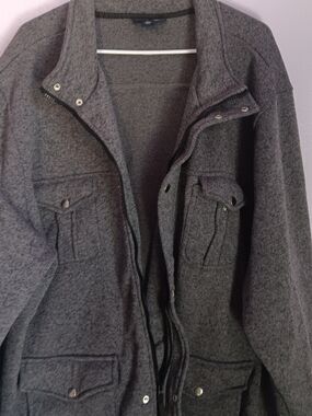Men's Full Zip Dark Gray Jacket Sz 5 XL